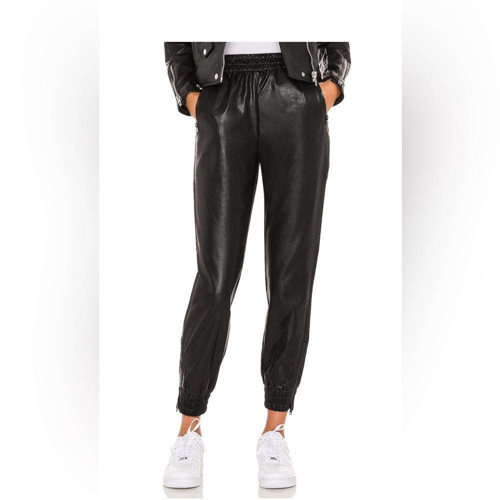 superdown faux leather jogger pant